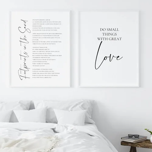 Vista 5 de Poema de huellas en la arena, impresión artística cristiana para pared, póster inspirador de oración de las Escrituras para decoración cristiana