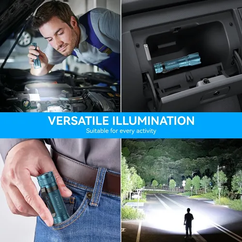 Vista 7 de LETMY Linternas recargables de alto lúmenes, paquete de 2 linternas tácticas LED brillantes de 2000 lúmenes, 3 modos Samll potentes luces de flash