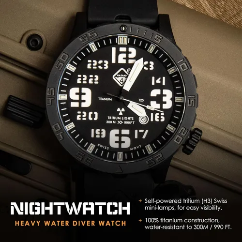 Vista 53 de HAZARD 4 Heavy Water Diver™ : Titanium Tritium Dive-Watch