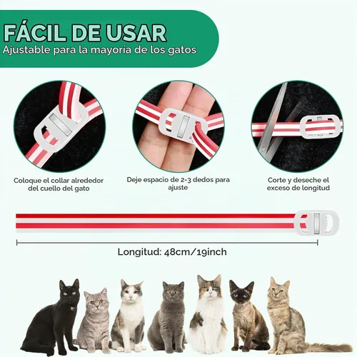 Vista 7 de Collar antipulgas para gatos, tratamiento de pulgas y garrapatas de gato
