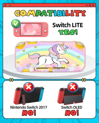 Vista 26 de Gurgitat 2 in 1 for Nintendo Switch Lite Case Protector - 24 Game Card Holder Case & Switch Lite Protective Cover Cute Funny Cartoon Hard Shell for
