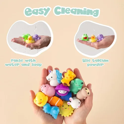 Vista 5 de BONNYCO Mochi Juguetes Squishy a Granel para Favores de Fiesta Infantil Paquete de 40. Rellenos para Bolsas de Dulces para Niños 3-5 4-8, Regalos