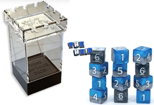 Vista 5 de Gate Keeper Games & Dice The Heir Dice Pack – Juego de dados de 12 piezas, Gate Keeper Games, 12d6 azul y gris D6