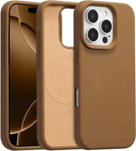 Vista 478 de Funda magnética de silicona para iPhone 13 Pro, color blanco antiguo [Compatible con Magsafe] [Forro de microfibra suave antiarañazos], funda
