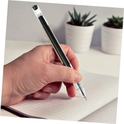 Vista 7 de NUOBESTY 12 bolígrafos de tinta de gel negra, punta de aguja fina, escritura suave para escuela y oficina, agarre cómodo, diseño ergonómico