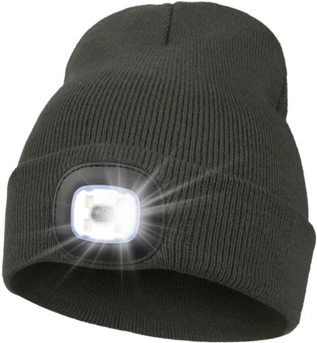 Vista 40 de MELASA Gorro unisex con luz, recargable por USB, manos libres, gorro LED, regalos de invierno para hombres Tinte amarillo albaricoque