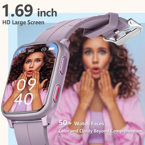 Vista 6 de FITVII Rastreador de fitness, reloj inteligente con monitor de presión arterial, frecuencia cardíaca y oxígeno en sangre 24/7, monitor de sueño