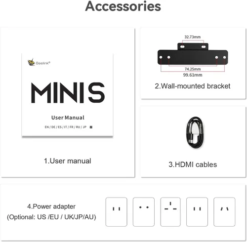 Vista 9 de Beelink - Mini PC, Mini Computadora Mini S12 12ª Generación Quad-Core N95, Computadoras de escritorio 12G LPDDR5 RAM 256G SSD, PC pequeño 4K UHD