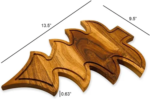 Vista 2 de Affinity Decor Tabla de cortar de árbol de Navidad para cocina, tabla de cortar de madera en forma de árbol con ranuras, bandeja de madera