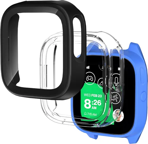 Vista 15 de Kuaguozhe [Paquete de 2 protectores de pantalla compatibles con Gizmo Watch 2, vidrio templado, transparente + azul]