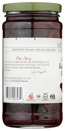 Vista 7 de Jeff's Naturals Aceitunas Kalamata griegas en rodajas orgánicas - 7 oz