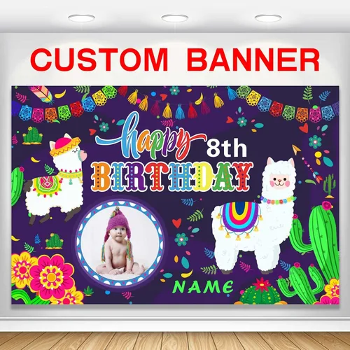 Vista 14 de Decoración personalizada para fiesta mexicana, carnaval, fiesta de feliz cumpleaños, suministros personalizados, fiesta mexicana, carnaval, Estilo-P