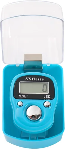 Vista 5 de Tasbeeh Tasbih - Paquete de 6 contadores digitales de 5 dígitos con luz LED, anillo de transporte, funda rígida individual para musulmanes, oración