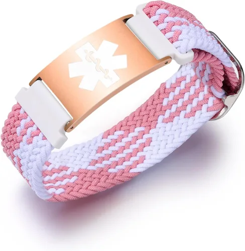 Vista 53 de Pulseras deportivas personalizadas de alerta médica para mujeres y hombres – Pulseras de identificación médica personalizadas con grabado gratuito