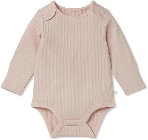 Vista 7 de MORI Body unisex de manga larga para bebé de viscosa de bambú y algodón orgánico, cómodo mameluco para niños y niñas Ecru
