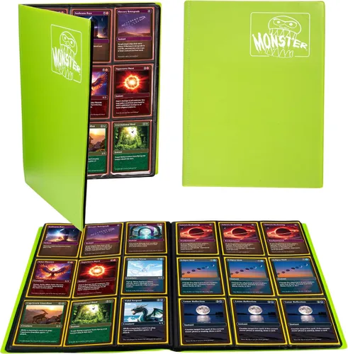 Vista 12 de Monster Binder - Álbum de tarjeta coleccionables, 9 bolsillos para tarjetas, retiene 360 de Yugioh, Magic, y Pokémon, Matte Teal Verde azulado mate