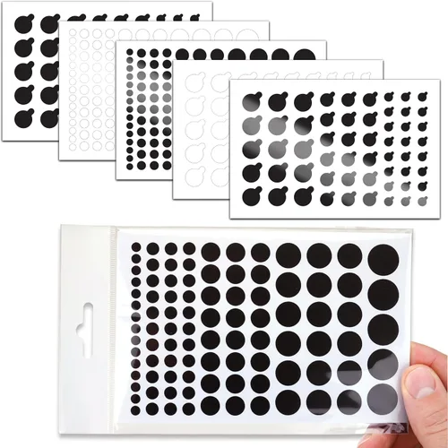 Vista 18 de Fundas de vinilo para cámara web/cámara 57 adhesivos reutilizables de baja adherencia para cámara web 3 tamaños negro paquete de 57