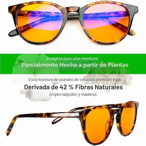 Vista 2 de Orange Blue Light Blocking Glasses for Better Sleep - 99.5% Premium Acetate Migraine Glasses for Women & Men