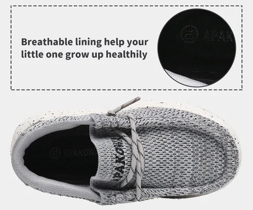 Vista 2 de Apakowa Mocasines para niños y niñas, zapatos casuales para caminar, cómodos y ligeros (niños pequeñosniños grandes)
