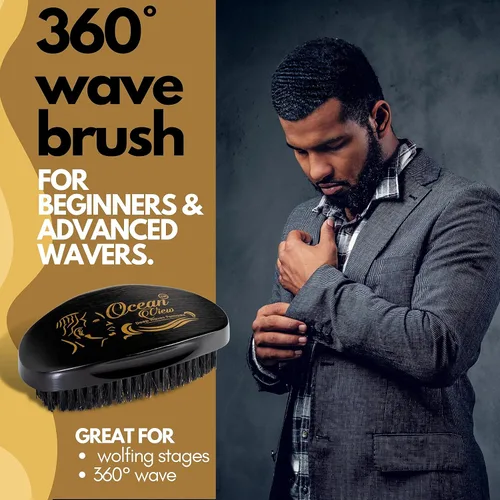 Vista 2 de OCEAN VIEW DEEP WAVES POMADE Cepillo ondulado 360 + grasa de ondas 360