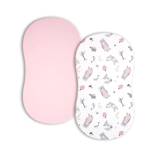 Vista 26 de Sábanas de moisés de bebé para niñas y niños, paquete de 2 sábanas de bebé para colchón de moisés cuadrado rectangular ovalado, 33 x 16 pulgadas