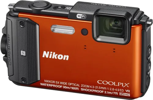 Vista 2 de Nikon - Coolpix AW130 cámara digital impermeable de 16.0 megapíxeles, color naranja