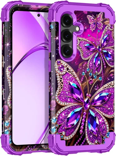 Vista 29 de Rancase para Galaxy S25, Funda de tres capas, protección resistente a los golpes, paraguas de plástico duro + funda protectora de goma de silicona