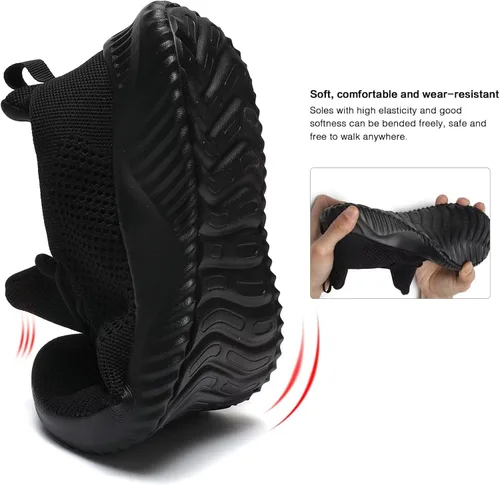Vista 7 de Zapatos de tenis sin cordones para hombre para caminar correr ligeros transpirables informales suela suave de malla para el trabajo gimnasio
