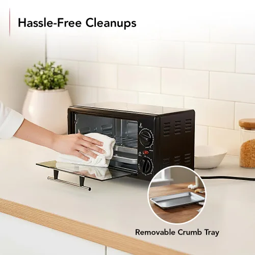 Vista 5 de OVENTE Horno tostador de encimera de 8L con temporizador de 60 minutos, control de temperatura ajustable, bandeja para hornear fácil de limpiar