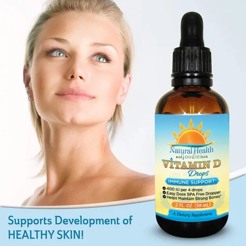 Vista 8 de Gotas de vitamina D para bebés, niños y adultos, líquido puro D3, cuentagotas de dosis fácil, suministro de 2 onzas de Natural Health Goodies