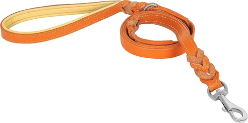 Vista 4 de Riparo - Juego de collar y correa de cuero para perro, correa de perro de doble asa de 6 pies x 3/4 pulgadas y collar ancho resistente para perros