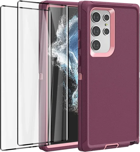 Vista 10 de AICase Funda para Galaxy S22 Ultra con protector de pantalla, protección contra caídas, resistente, a prueba de golpes y polvo, 3 capas, resistente