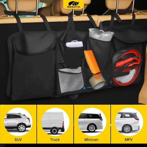 Vista 7 de MIKKUPPA Organizador de maletero para SUV - Almacenamiento grande colgante de 42"*18" para asiento trasero de Subaru Crosstrek Forester Outback