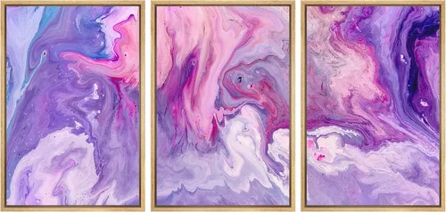 Vista 86 de wall26 Lienzo enmarcado para pared, juego de arte con trazos de pintura roja y naranja vibrante, paisaje, formas abstractas, ilustraciones, arte