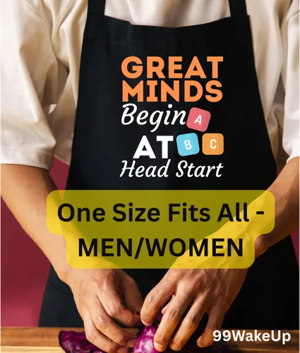 Vista 2 de Great Minds - Delantal para profesor, negro, talla única, para estudiantes de escuela, delantal de cocina unisex