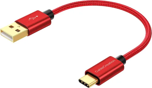 Vista 23 de CableCreation Cable corto USB a USB C de 6 pulgadas, carga rápida USB A a USB C, cable trenzado USB C macho a USB macho para banco de energía