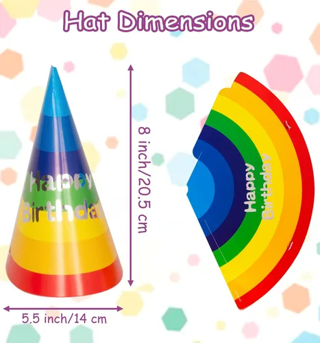 Vista 4 de Tigerdoe Sombreros de fiesta de cumpleaños, juego temático de feliz cumpleaños, suministros para fiestas y decoración, juego de 36 piezas, 12