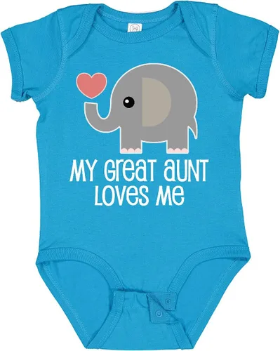Vista 21 de inktastic Body para bebé Great Aunt Loves Me Elefante 0040 Negro