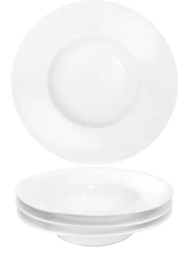 Vista 12 de Tazón de sopa, plato de sopa con borde de 12 onzas, juego de 4 cuencos para pasta, plato blanco poco profundo, cuenco de sopa de cerámica de borde