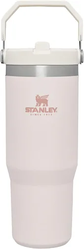 Vista 24 de STANLEY IceFlow 2.0 - Vaso con pajilla abatible con asa, 30 onzas, tapa giratoria y popote abatible, botella de agua a prueba de fugas, acero Tiza