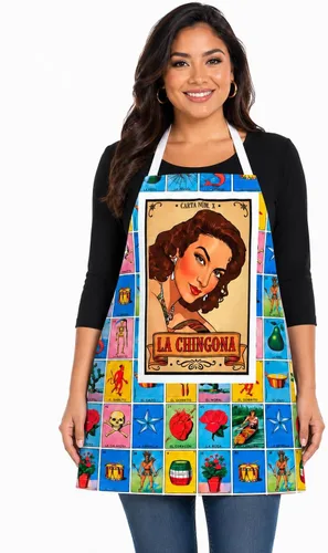 Vista 7 de Leos Imports Loteria Card - Delantal de bingo mexicano con bolsillos Bidibidi Bombom