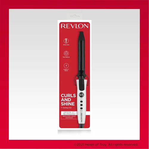 Vista 6 de Revlon Crystal C + rizador de pelo de cerámica, brillo duradero y menos encrespamiento, (1 pulgada)