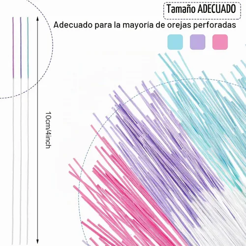 Vista 2 de Maitys 360 piezas de limpiador de perforación de agujero de oreja, azul, rojo rosa, morado