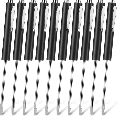 Vista 29 de Honoson 10 Piezas de Destornillador de Bolsillo Mini con Parte Superior y Clips de Bolsillo Magnéticos, Destornillador Pequeño Ranurado con Cabeza