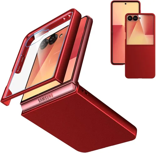 Vista 12 de Cresee Funda para Samsung Galaxy Z Flip 5 (2023) con protector de pantalla de cubierta, funda delgada para teléfono de PC dura para Galaxy Z Flip5