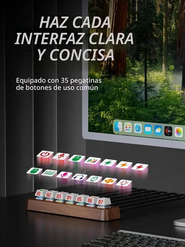 Vista 3 de Walnut Wood Hub USB 3.0 alimentado por 7 puertos, transferencia de datos de 5 Gbps, expansor de interruptor de teclado mecánico de 3 pines
