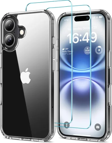 Vista 12 de HOOMIL Funda para iPhone 11 con 2 protectores de pantalla de vidrio templado, no amarillea, protección contra caídas, arañazos, transparente, parte