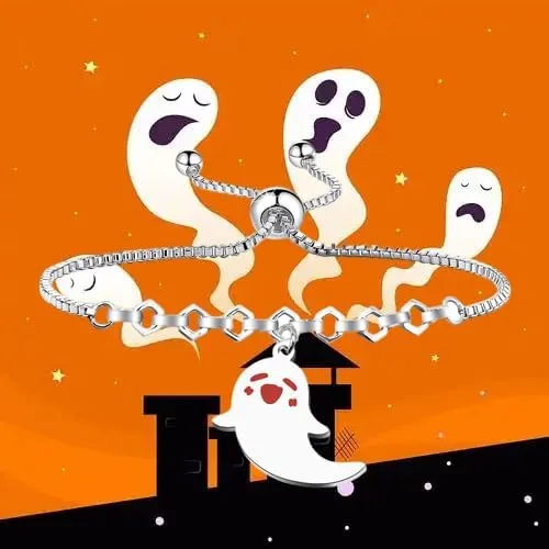Vista 7 de WUSUANED Lindo collar de fantasma Hu Tao Ghost Shape Jewelry Halloween Cosplay regalos para los amantes del anime del juego