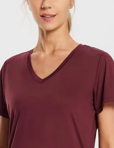 Vista 3 de BALEAF Women's Short Sleeve Running Shirts Athletic Lightweight Quick Dry Workout Training Yoga Crewneck Tops