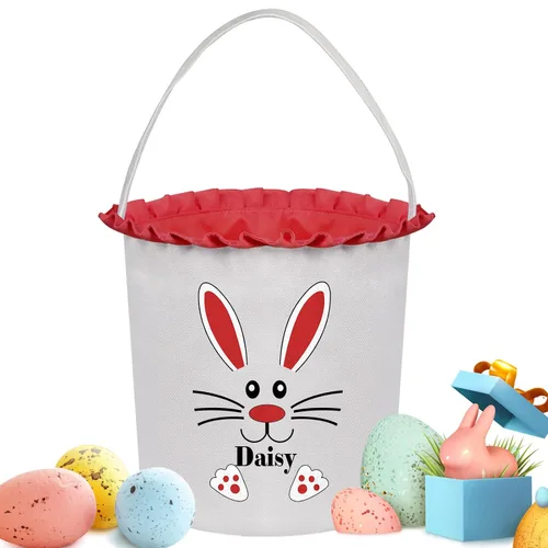 Vista 25 de Cestas de Pascua personalizadas para niños y niñas, cestas de conejo de Pascua personalizadas para niños, cesta de caza de huevos de Pascua, regalos